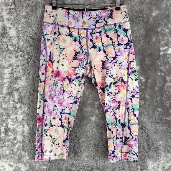 LuLaRoe Size M Simply Comfortable Floral Print Colorful Leggings Pull On Pants - Picture 1 of 10